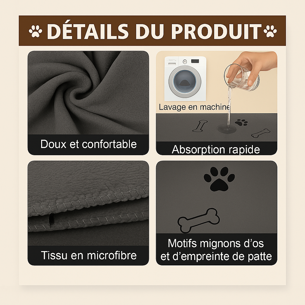 Serviette Microfibre pour Chiens et Chats